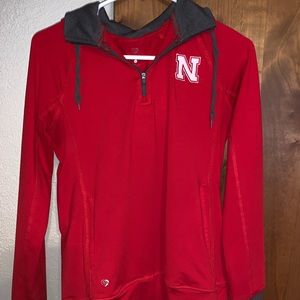 Long sleeve Nebraska pull over with hood